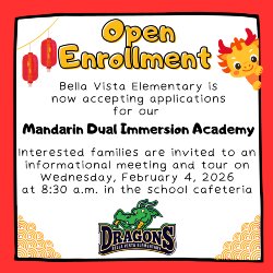 announcement for dual immersion mandarin